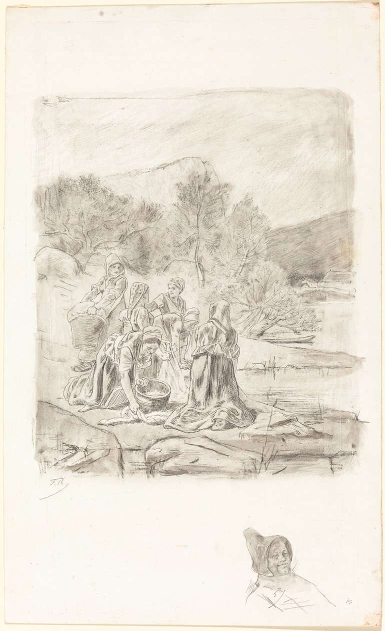 Washerwomen, n. 1884-1887. tekijältä Félicien Rops