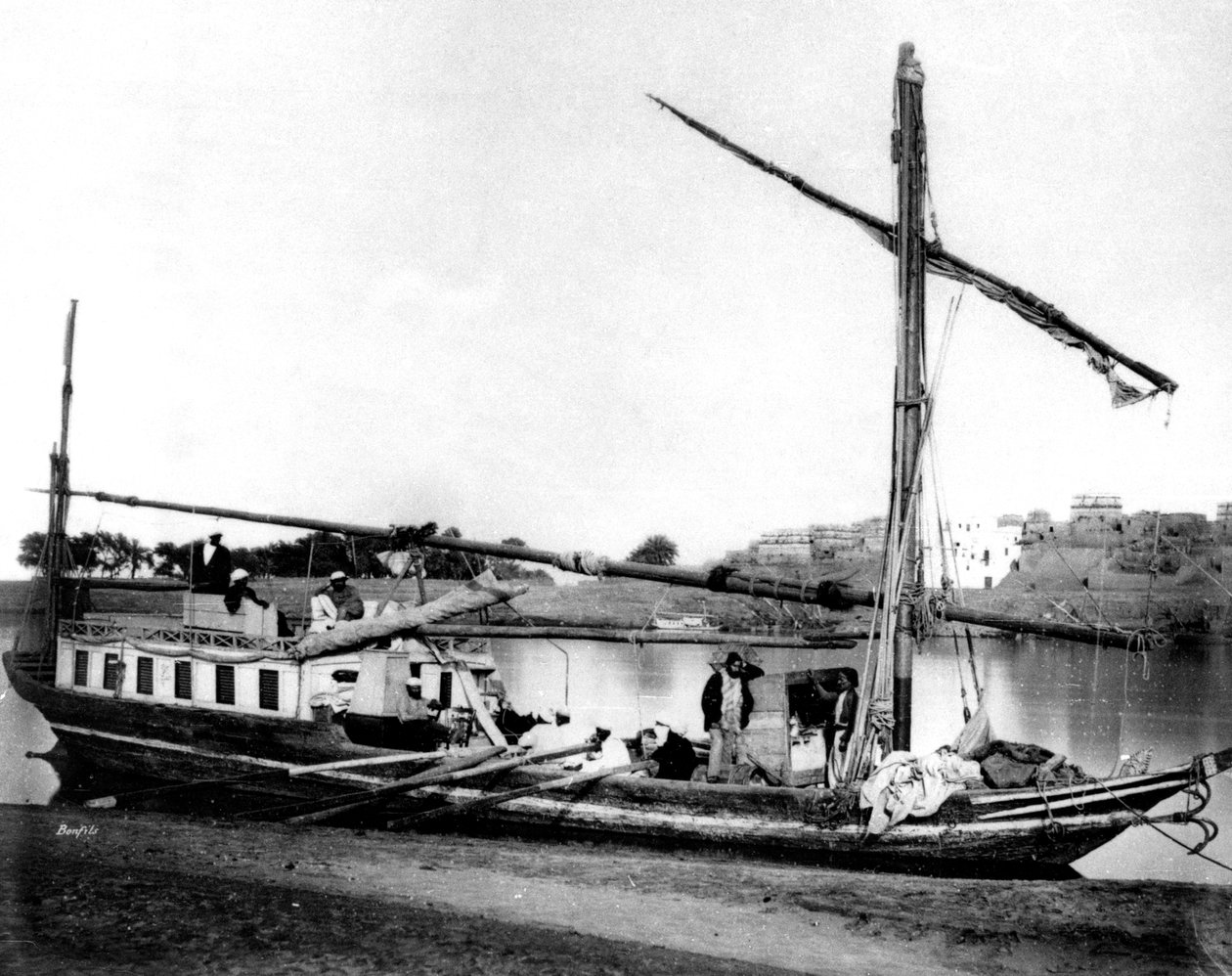 Vene Niilillä, Egypti, 1878 tekijältä Félix Bonfils