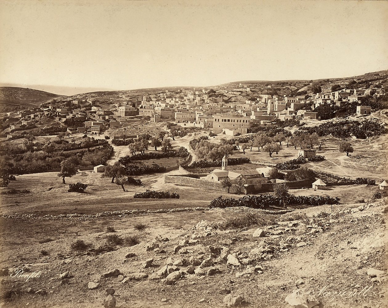 Panoraamanäkymä Nasarettiin, Israeliin tekijältä Félix Bonfils