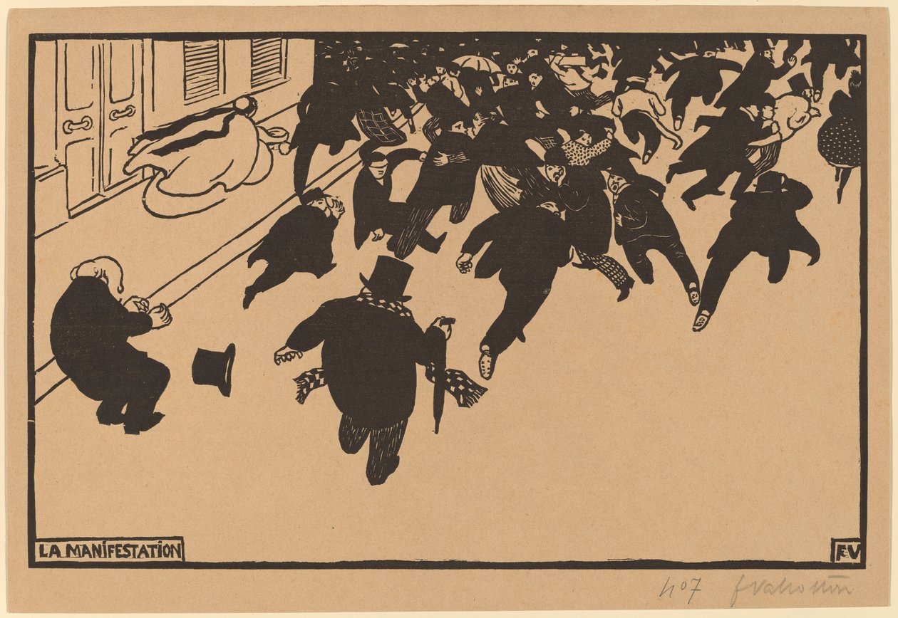 La Manifestation The Demonstration, 1893. tekijältä Félix Vallotton