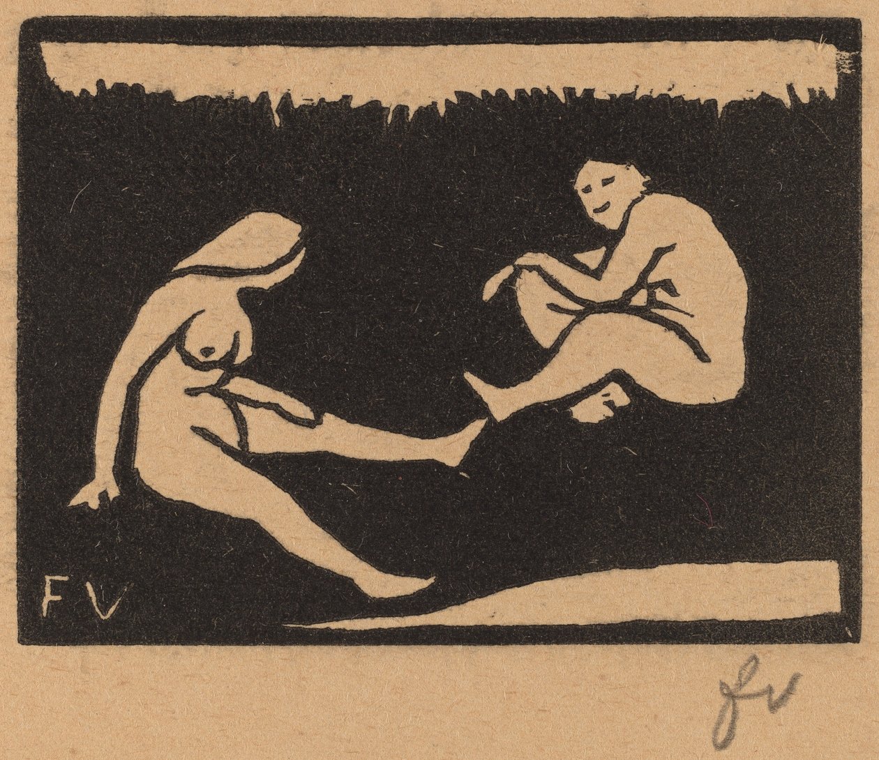 Kaksi istuvaa uimaria tekijältä Félix Vallotton