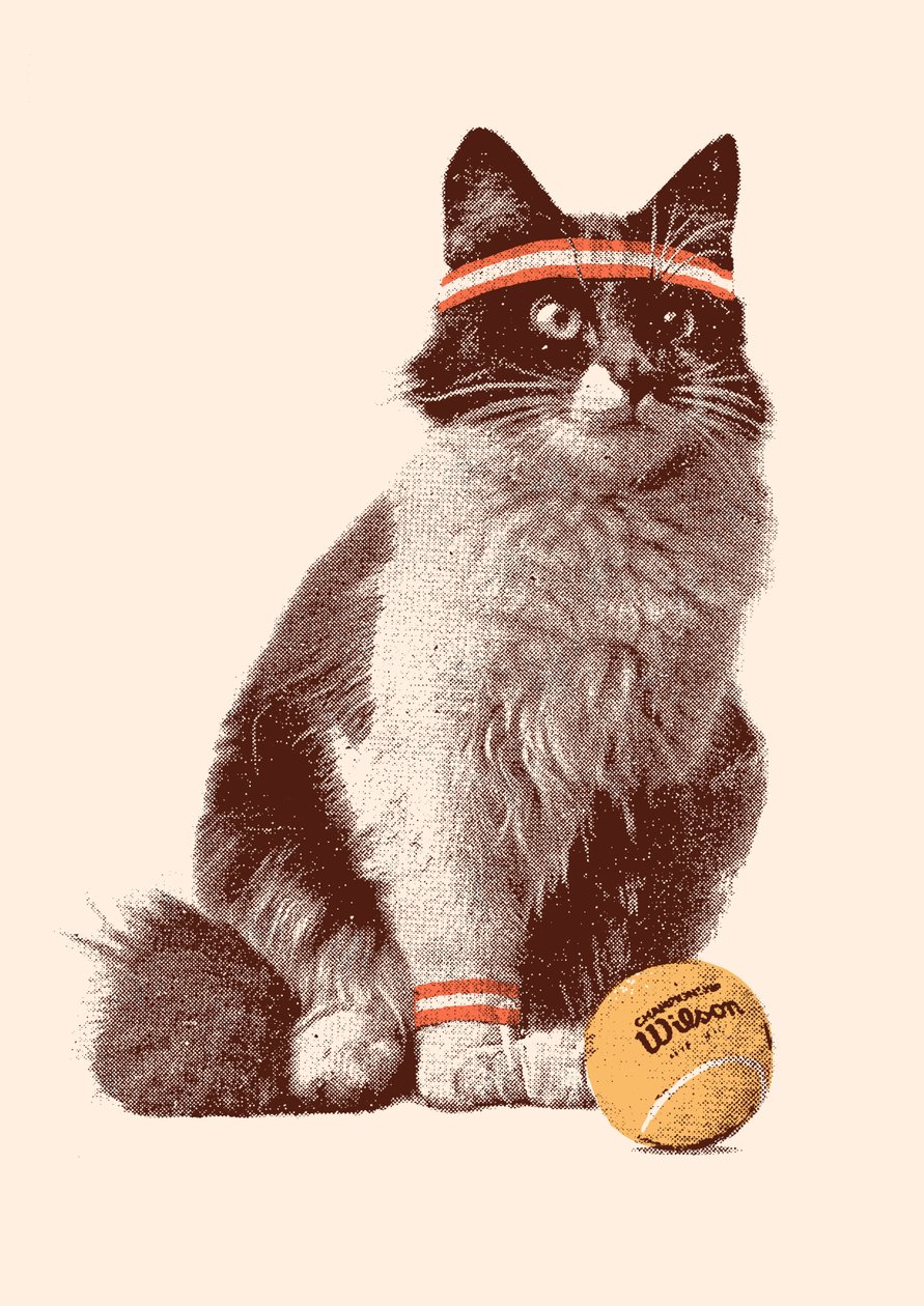 Tennis Cat, 2021 (digitaalinen) tekijältä Florent Bodart