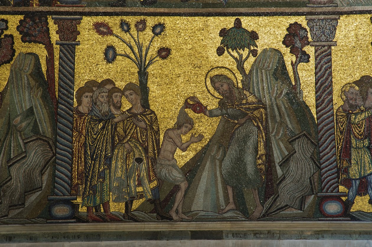 Kristuksen kaste (mosaiikki) tekijältä Florentine School