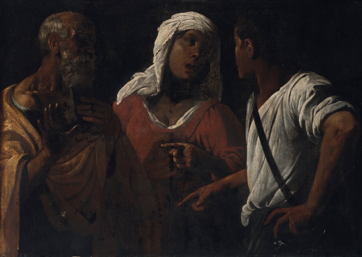 Pyhän Pietarin kieltäminen tekijältä Follower of Hendrick ter Brugghen