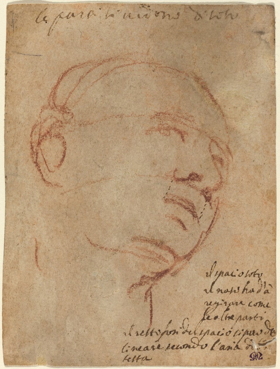 Miehen pää tekijältä Follower of Michelangelo
