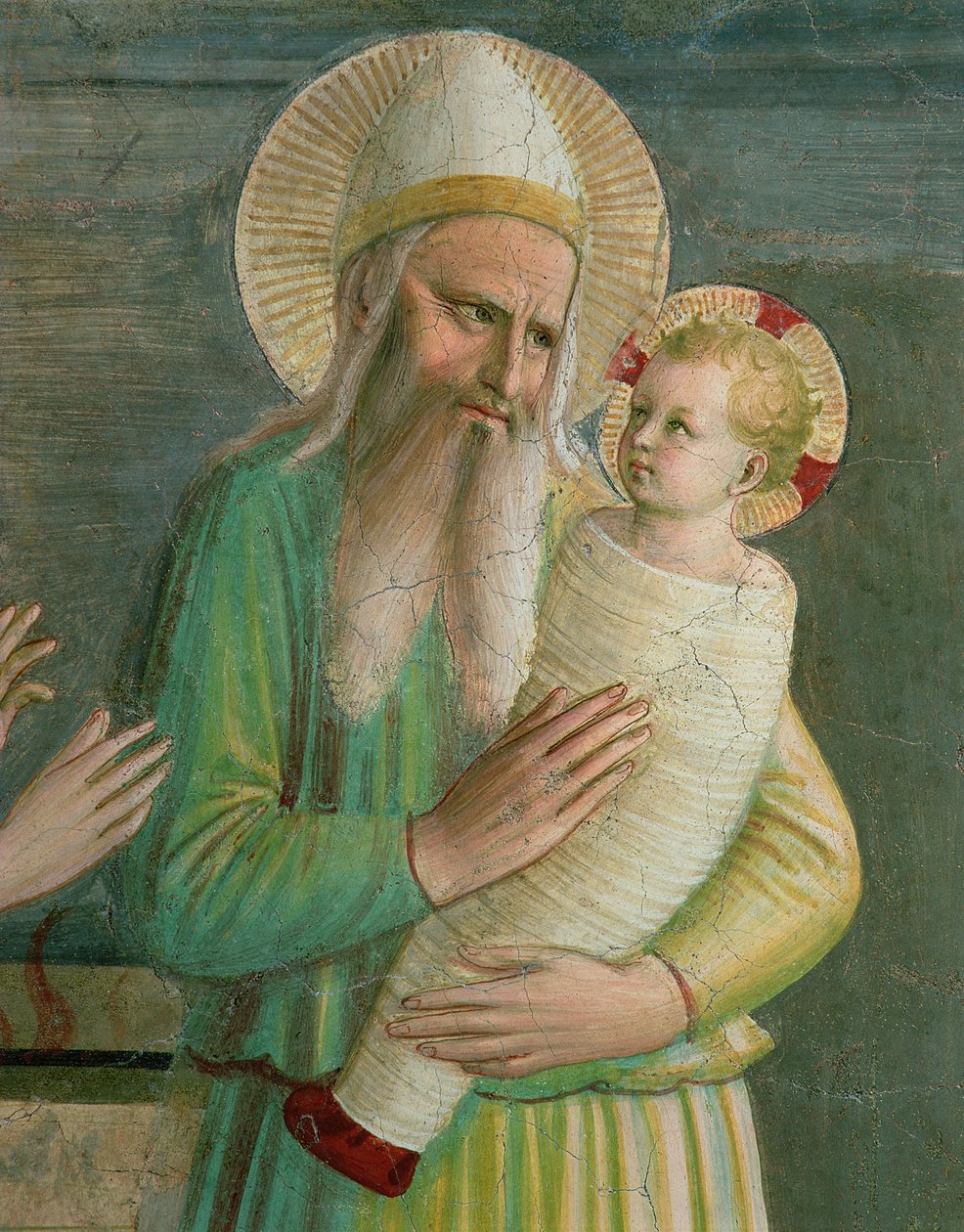 Simeon Kristuslapsen kanssa, yksityiskohta Esittelystä temppelissä, 1442 (katso 76098) tekijältä Fra Angelico