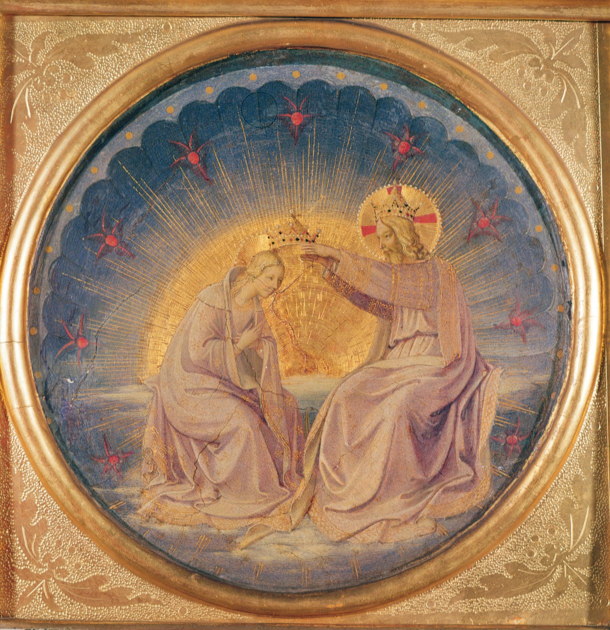 Neitsyen kruunaus (tondo), n. 1395 (öljy puulle) tekijältä Fra Angelico