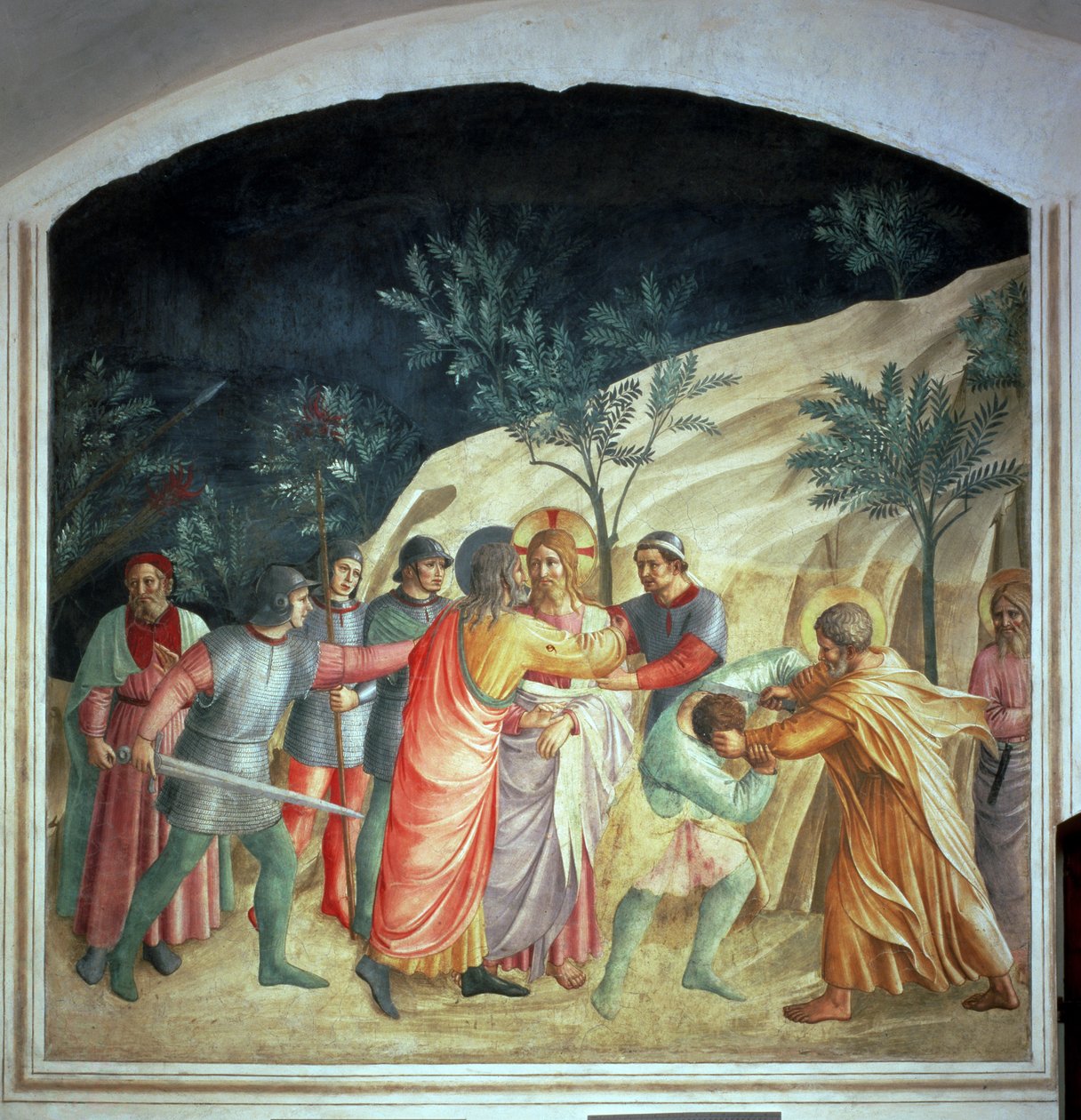 Juudaksen suudelma, 1442 tekijältä Fra Angelico