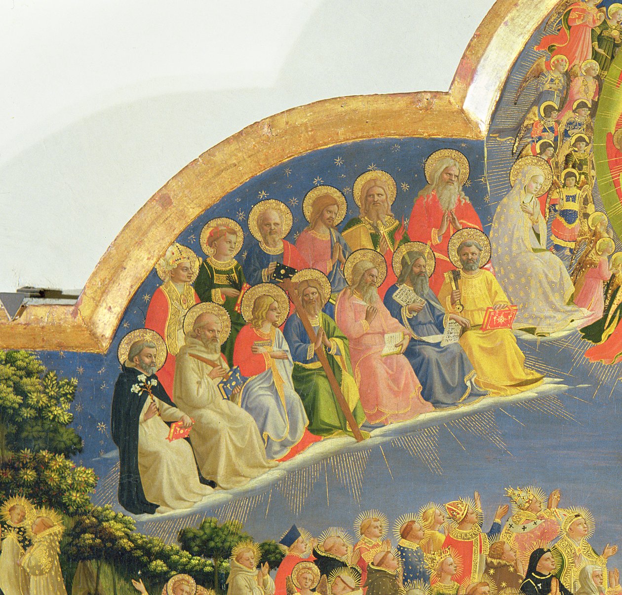 Viimeisen tuomion tempera ja kulta paneelin yksityiskohdassa 238447 tekijältä Fra Angelico