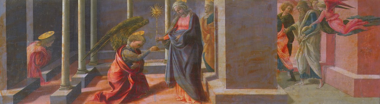Ilmestys (Barbadorin alttaritaulun predella) (tempera paneelissa) tekijältä Fra Filippo Lippi