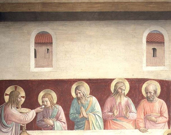 Yksityiskohta Viimeisestä ehtoollisesta tekijältä Fra  Angelico