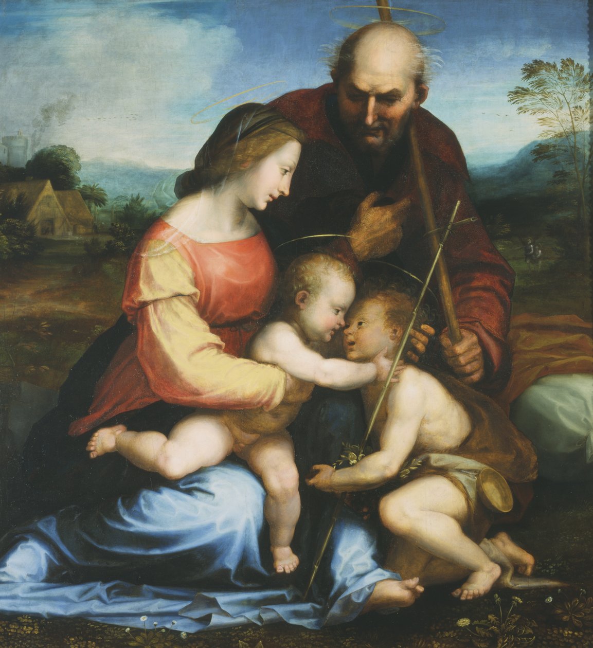 Pyhä perhe ja Pyhä Johannes tekijältä Fra 1472 1517 Bartolommeo