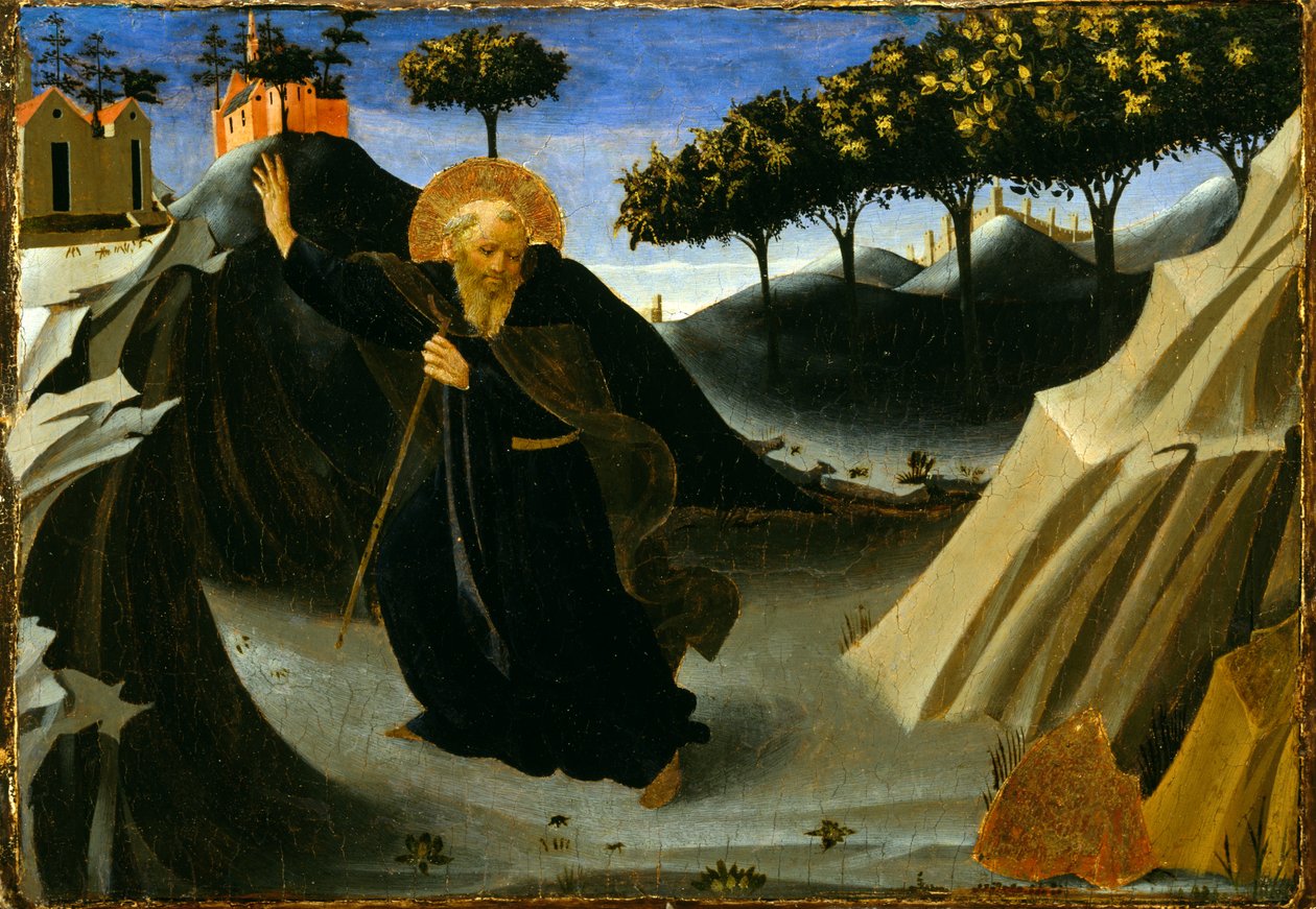 Pyhä Antonius välttelee kultaista massaa tekijältä Fra Angelico