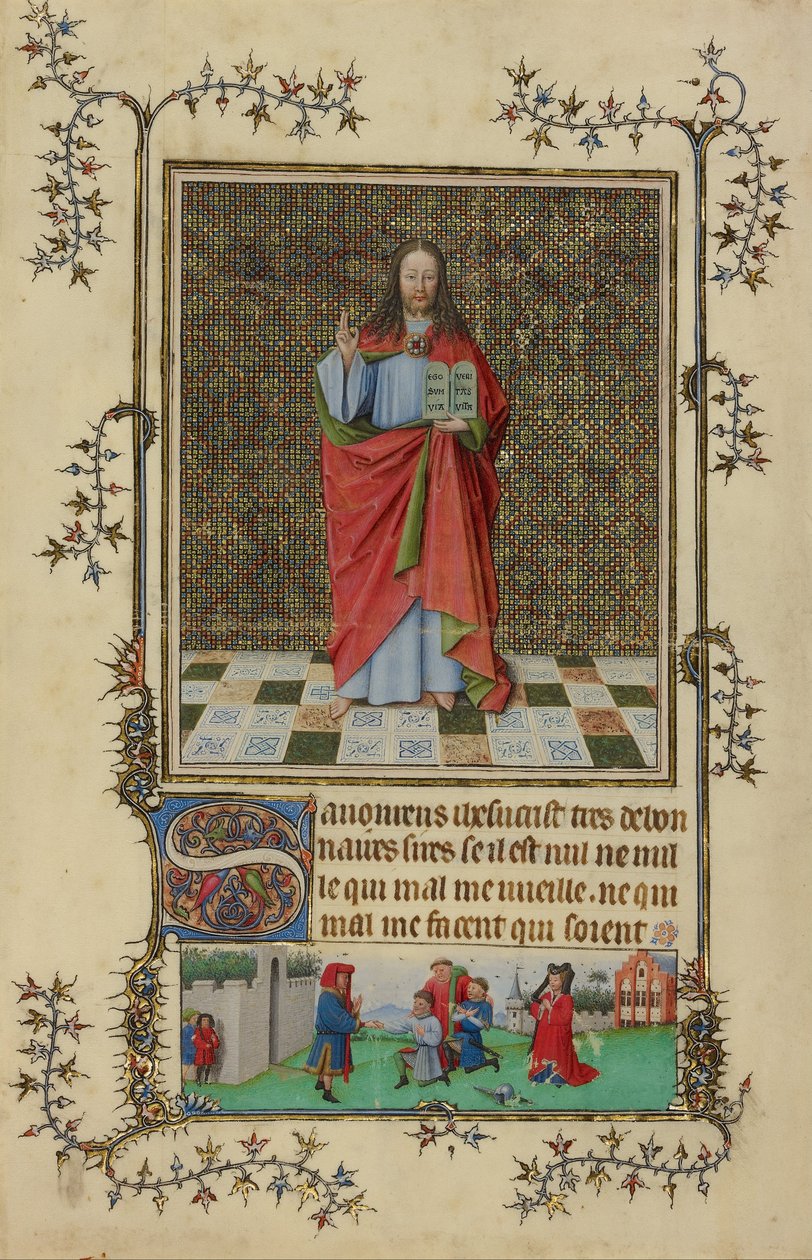 Le Christ bénissant, miniature extraite du Livre de prière des Très Belles Heures de Notre-Dame, manuscrit démembré tekijältä Français