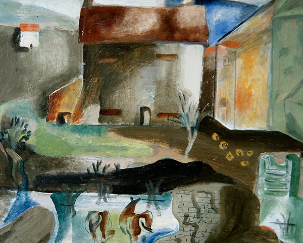 Mill Pond, n. 1930 (öljy aluksella) tekijältä Frances Hodgkins