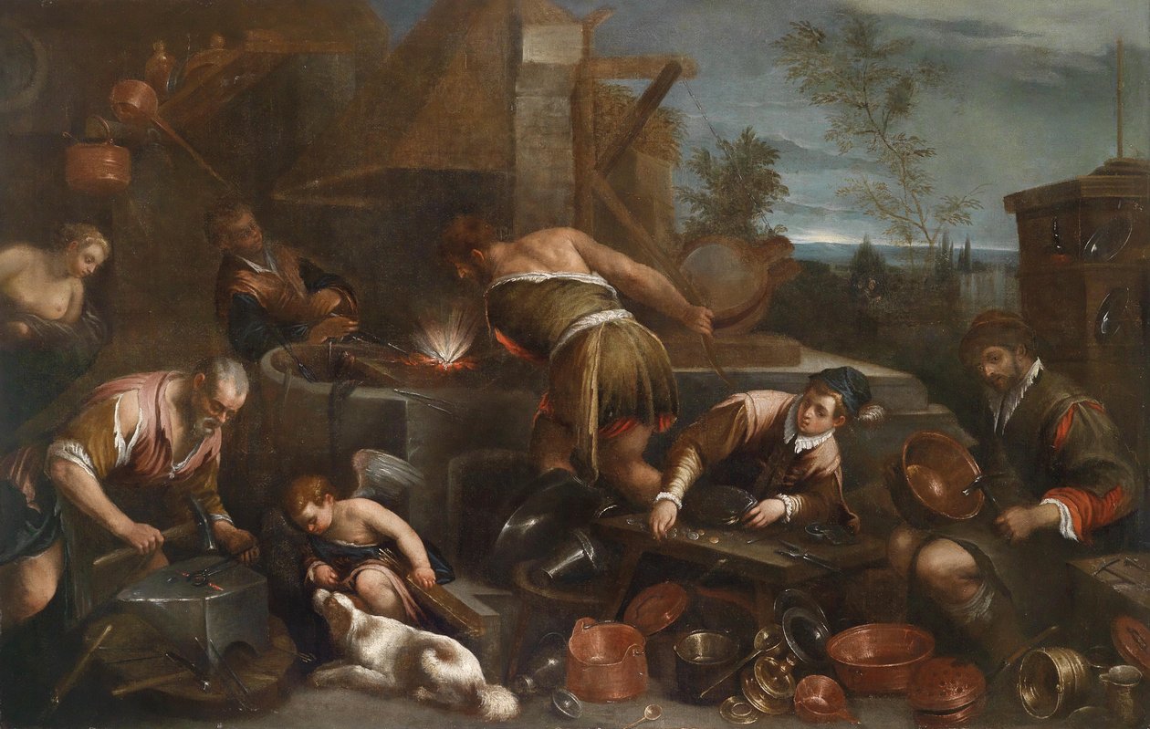 Tulivuoren takomo tekijältä Francesco Bassano the Younger