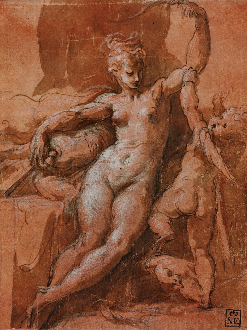 Venuksen riisuttava amor tekijältä Parmigianino
