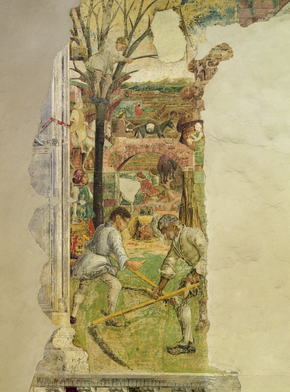 Toukokuun allegoria: heinänteko, 1469-70, tekijältä Francesco del Cossa