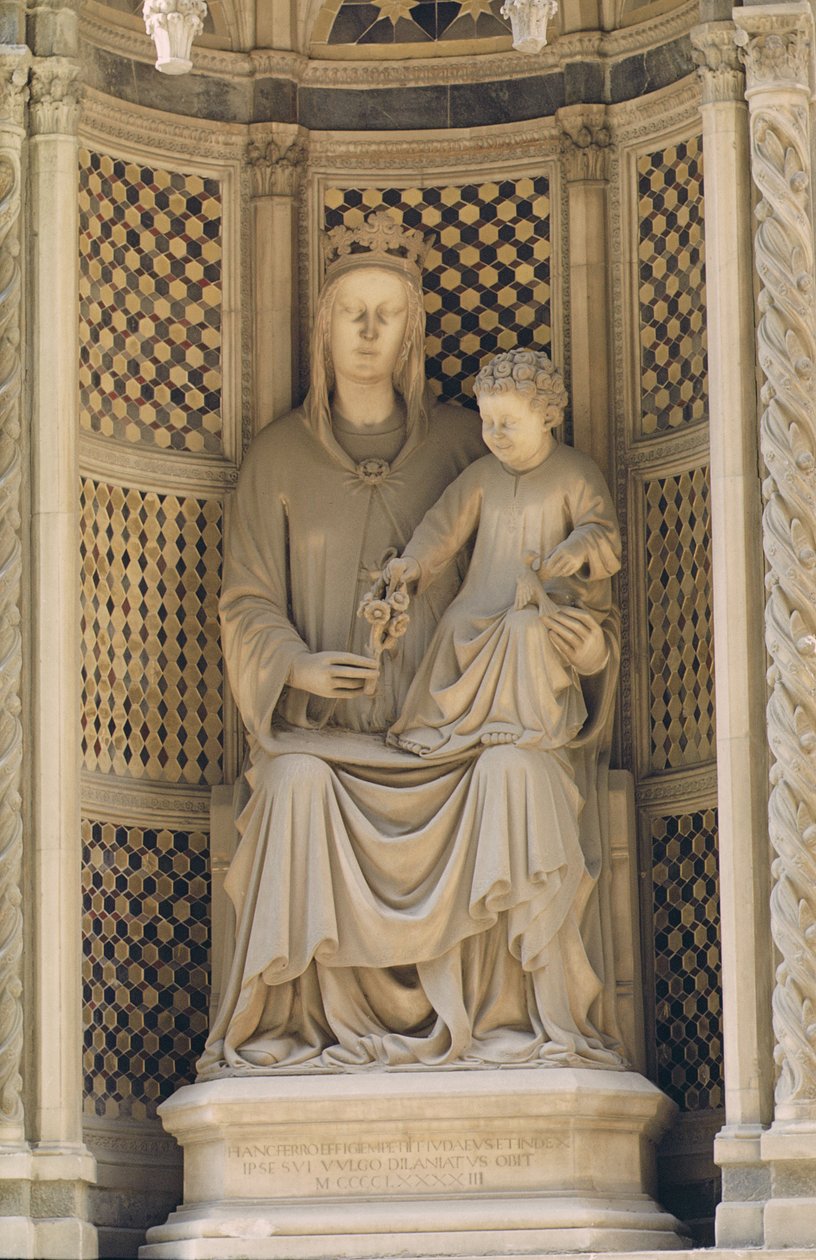 Ruusun Madonna, 1493 (marmori) tekijältä Francesco di Simone da Fiesole Ferrucci