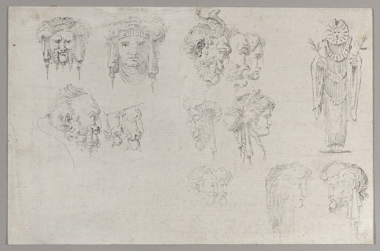 Tutkimukset päistä, n. 1744. tekijältä Francesco Algarotti