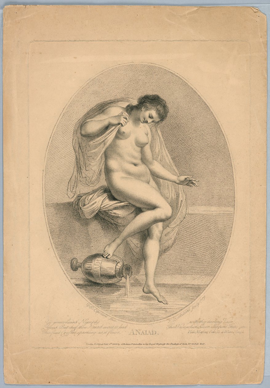 Naiad (nainen astumassa kylpyyn) tekijältä Francesco Bartolozzi