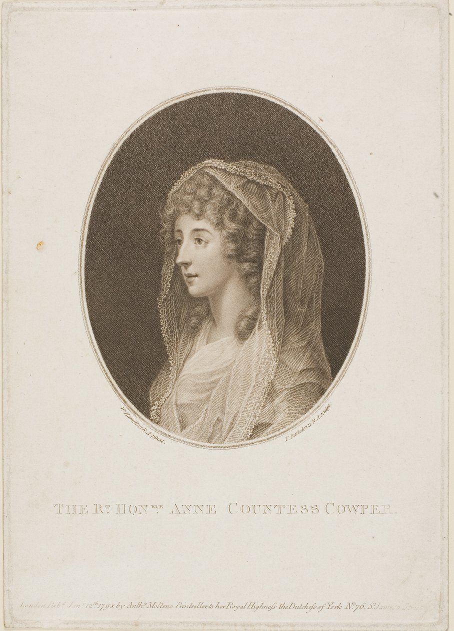 Anne kreivitär Cowper tekijältä Francesco Bartolozzi