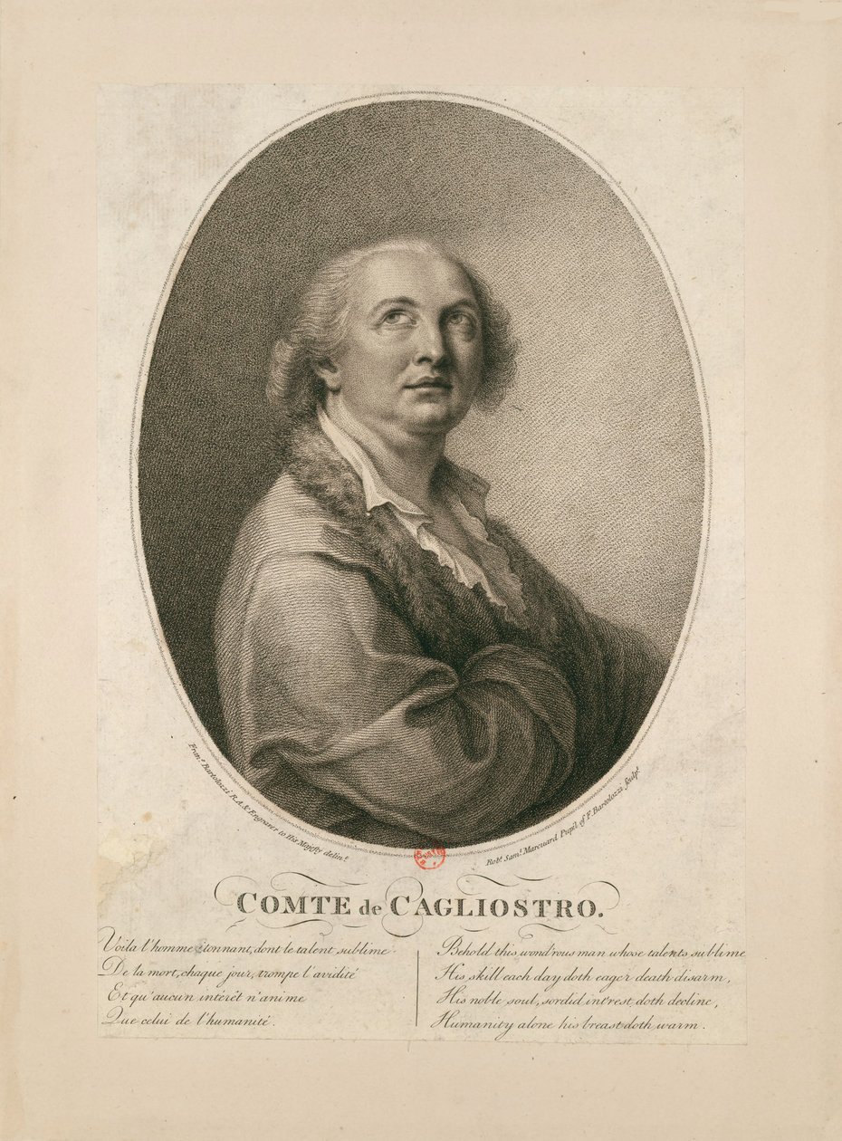 Kreivi Alessandro di Cagliostro 1743-1795. tekijältä Francesco Bartolozzi