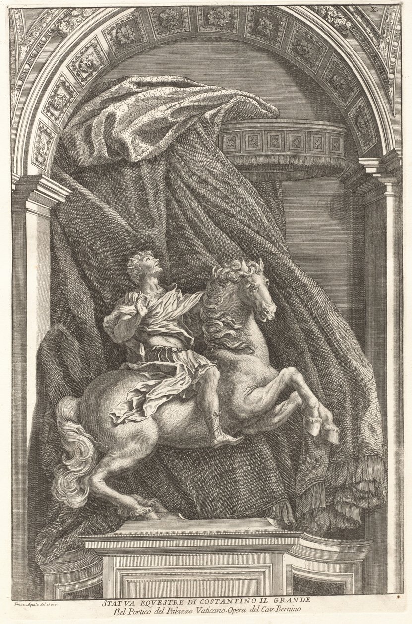 Konstantinuksen patsas, 1704-1742. tekijältä Francesco Faraone Aquila