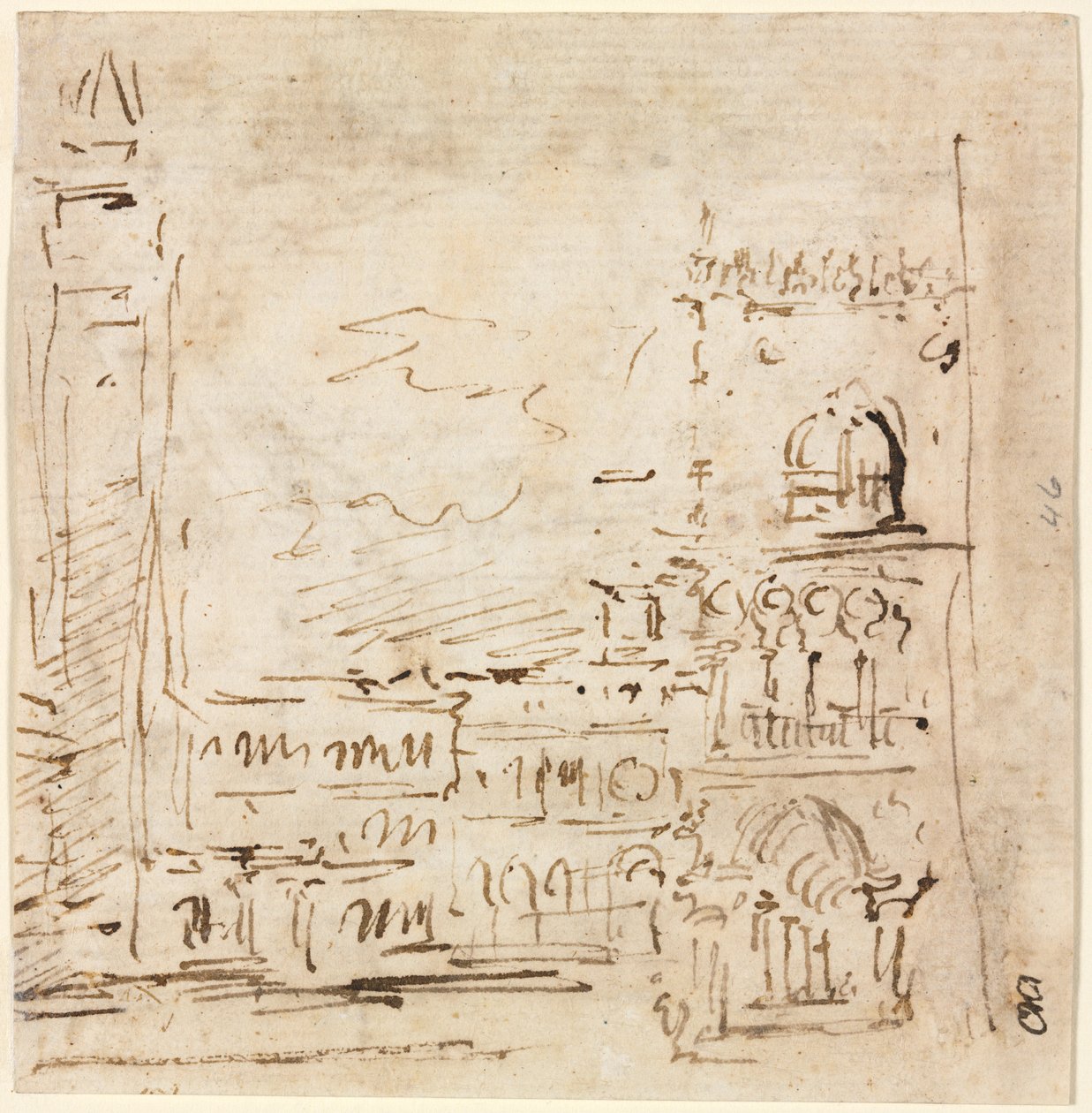 Piazza San Marco ja Dogesin palatsi, 1773-1778. tekijältä Francesco Guardi
