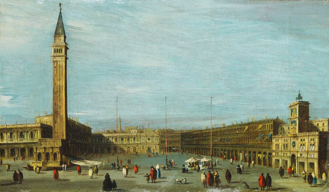 Piazza San Marco, Venetsia näyttää länteen, tekijältä Francesco Guardi