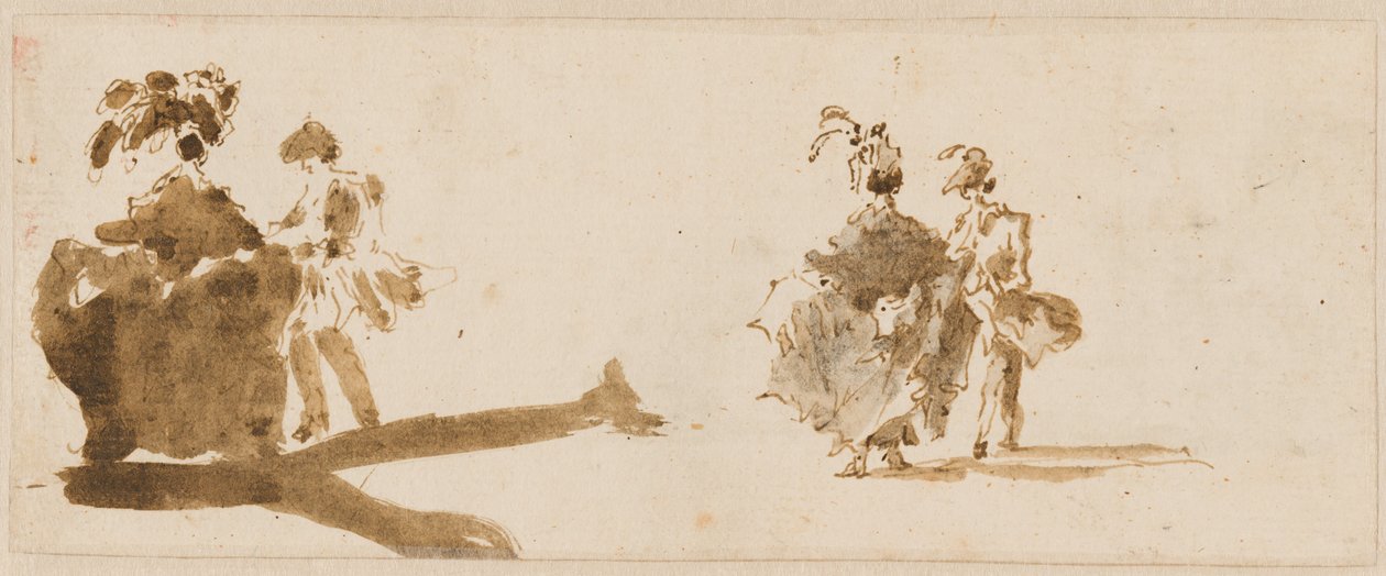 Kaksi tyylikästä pariskuntaa [käänteinen] tekijältä Francesco Guardi