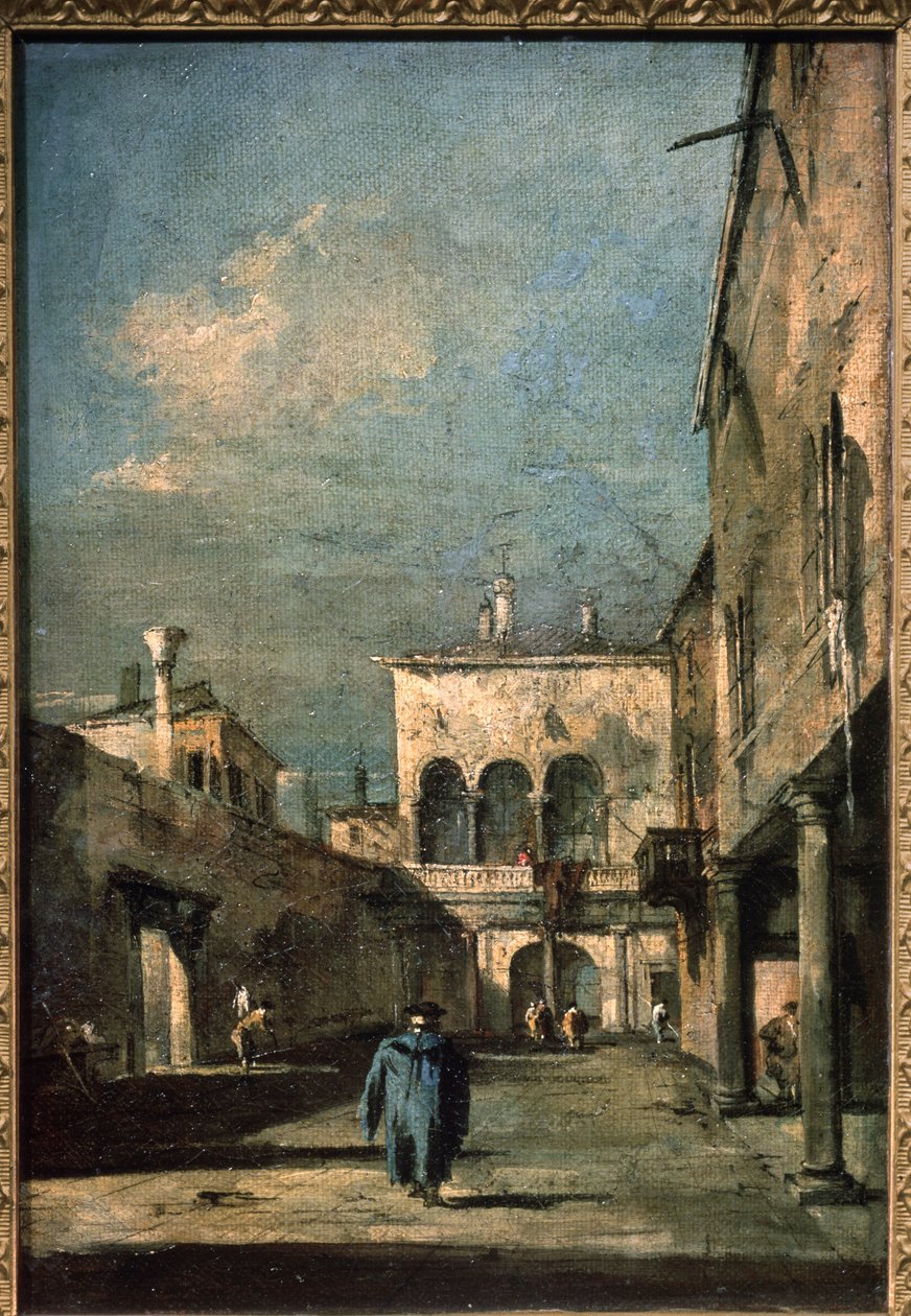 Venetsialainen piha tekijältä Francesco Guardi