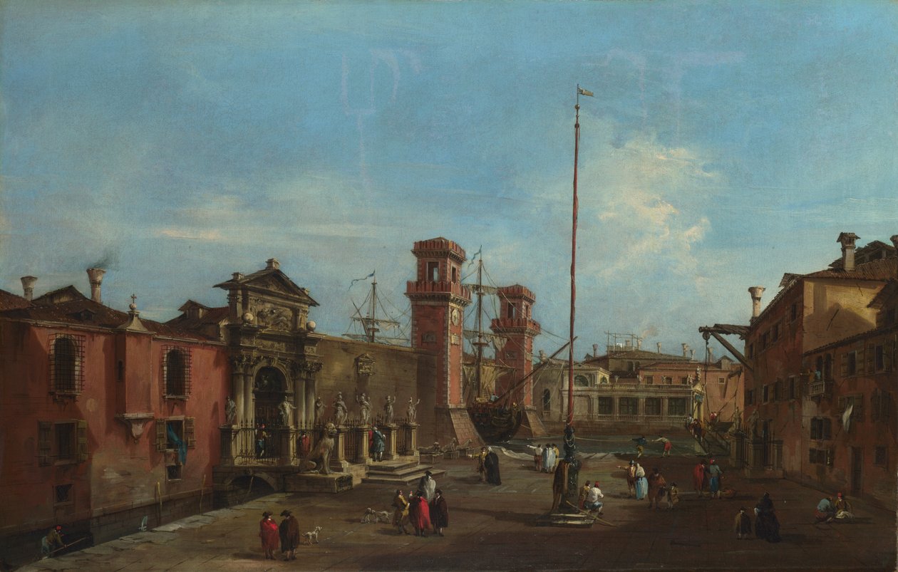 Venetsia. Arsenaali, 1755-1760 tekijältä Francesco Guardi