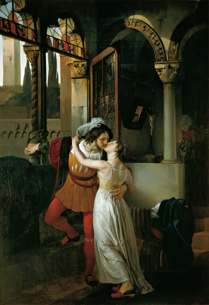 Romeon ja Julian viimeinen suudelma tekijältä Francesco Hayez