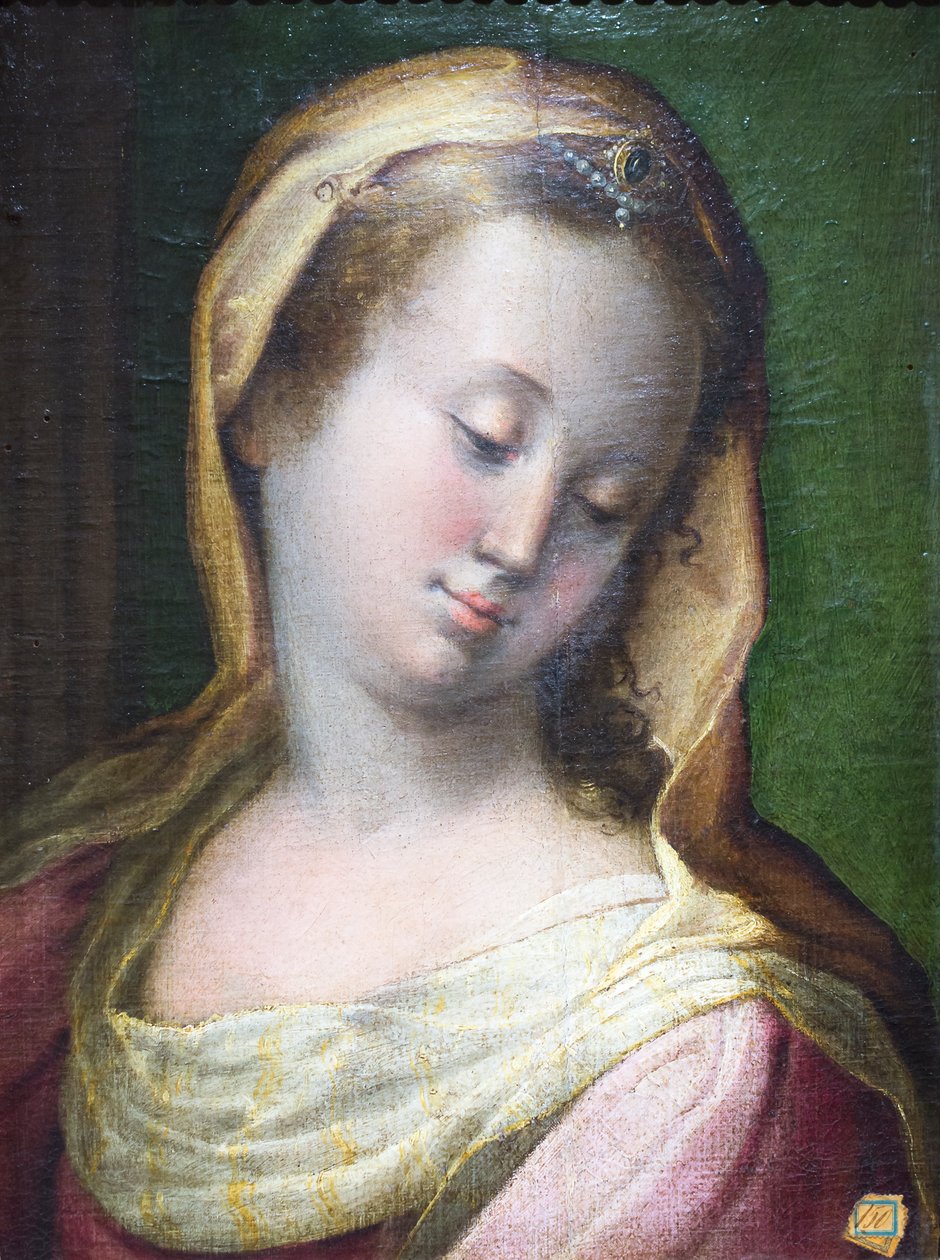 Madonnan pää (öljy kankaalle) tekijältä Francesco Longhi
