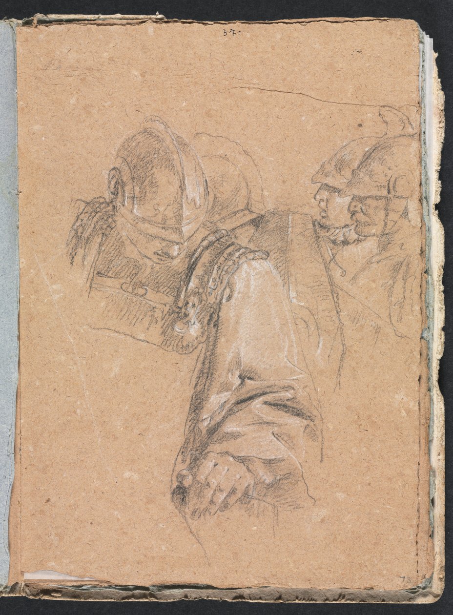 Verona Sketchbook: Soldiers sivu 73, 1760. tekijältä Francesco Lorenzi