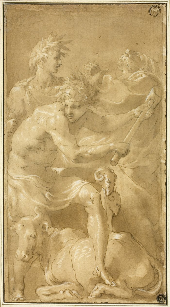 Härän uhraus tekijältä Francesco Primaticcio