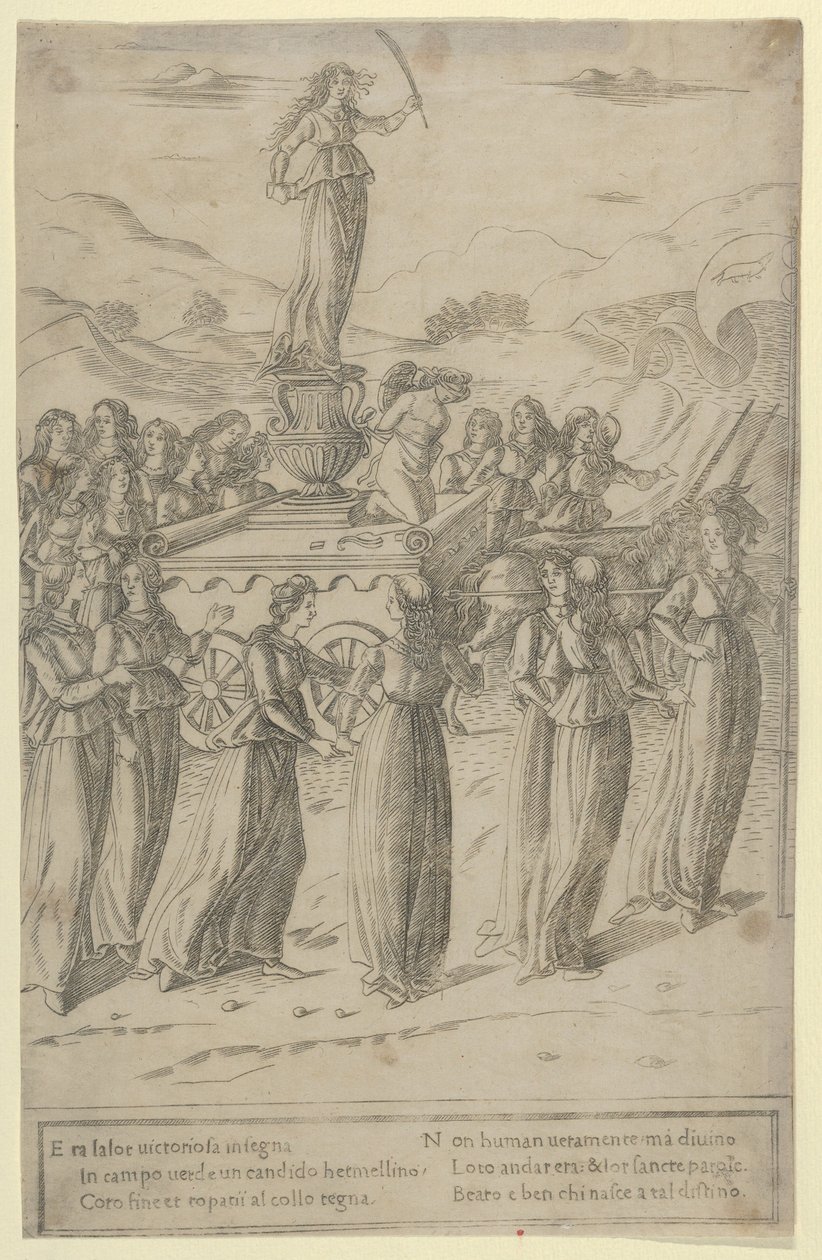Siveyden voitto, n. 1480-90. tekijältä Francesco Rosselli