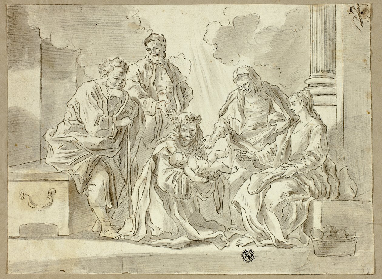 Pyhä perhe ja pyhimykset tekijältä Francesco Solimena