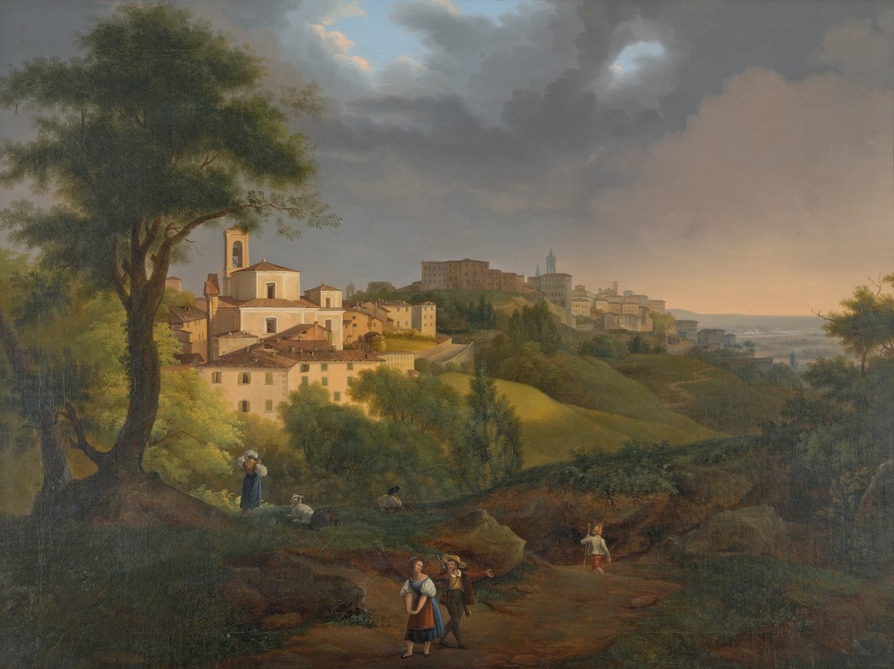 Näkymä Borgolle, Canale Bergamossa tekijältä Francesco Trecourt