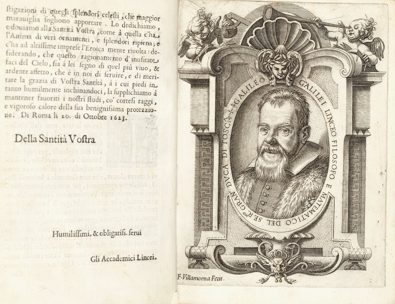 Galileo Galilein muotokuva, 1623 tekijältä Francesco Villamena