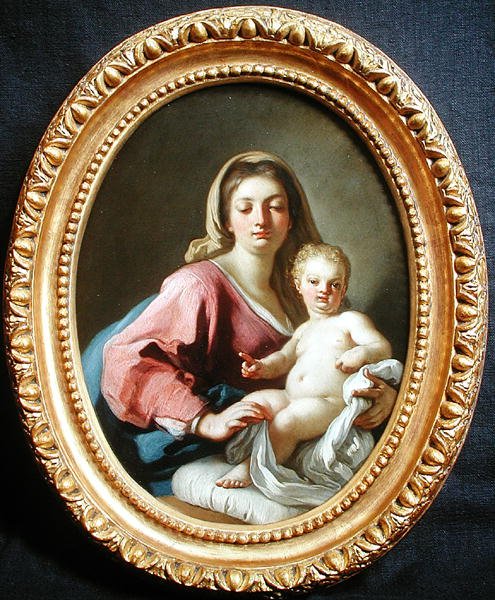 Neitsyt ja lapsi (öljy kuparille) tekijältä Francesco de Mura