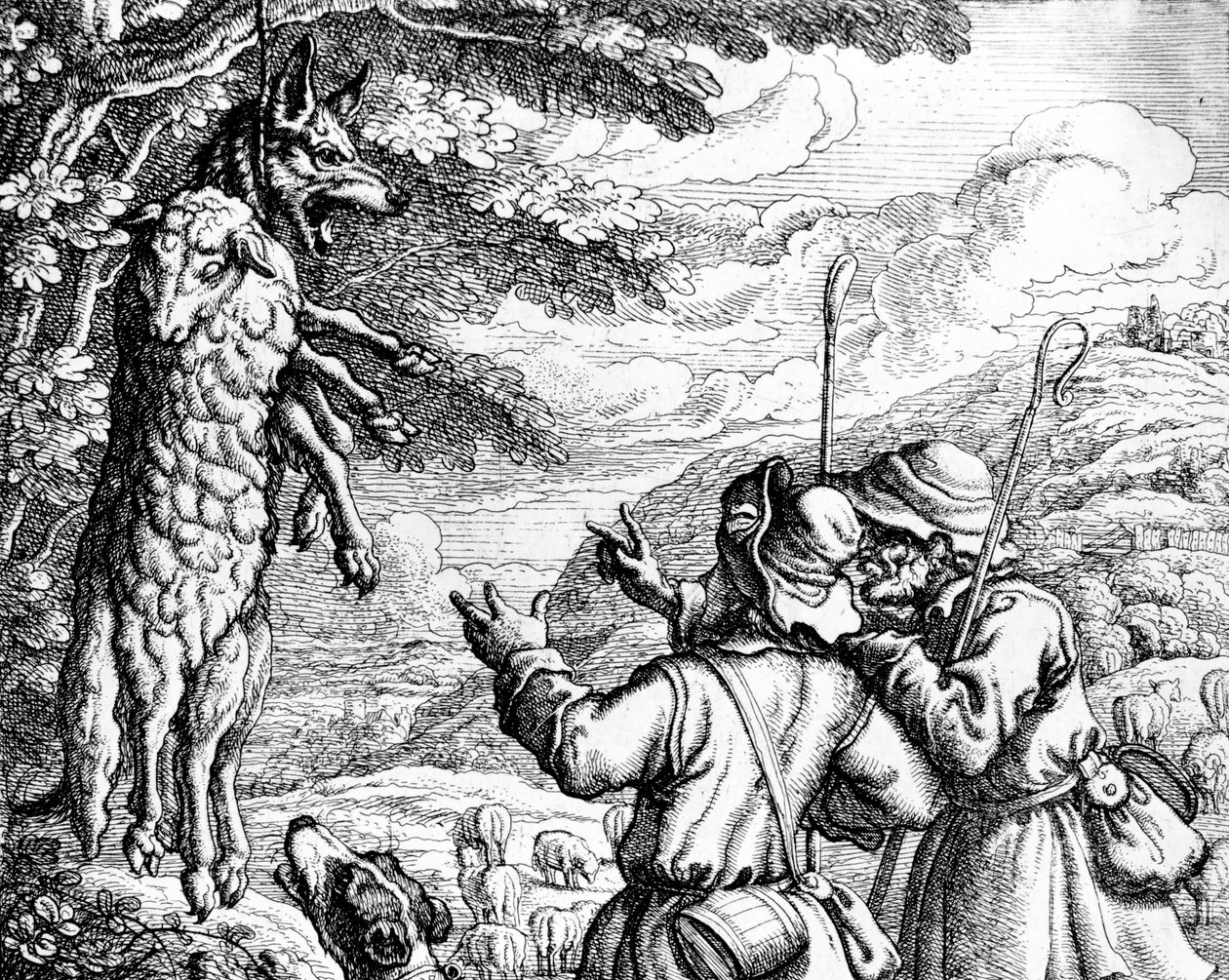 Susi lampaan vaatteissa, 1687 tekijältä Francis Barlow