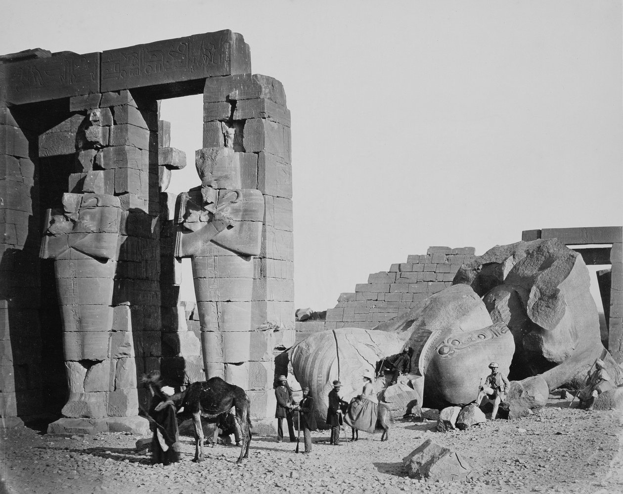 Ramesseum, Thebe, Egypti, 1858 tekijältä Francis Frith