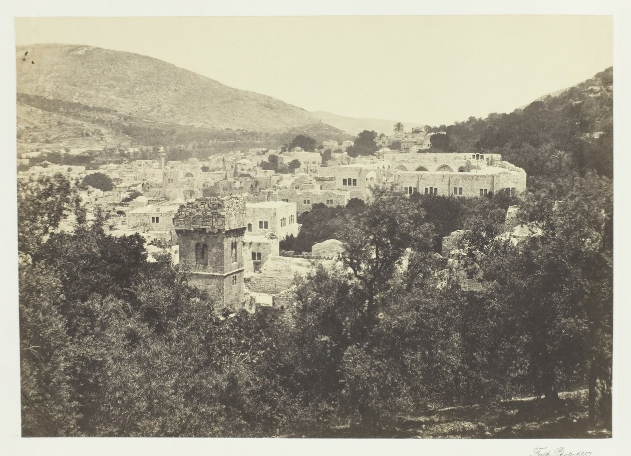 Nablous, Muinainen Shechem, 1857. tekijältä Francis Frith