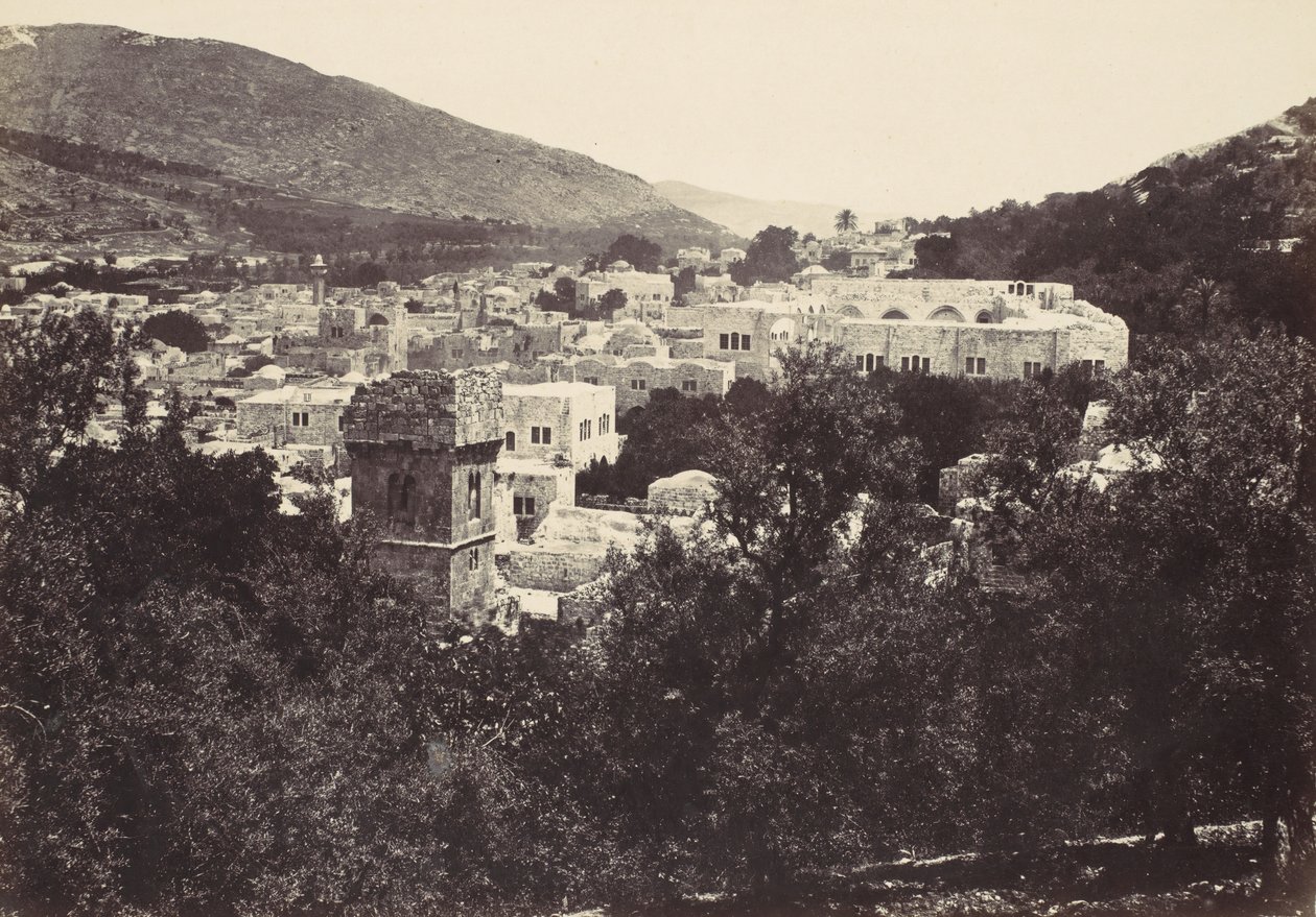 Nablous, Muinainen Shechem, 1857. tekijältä Francis Frith