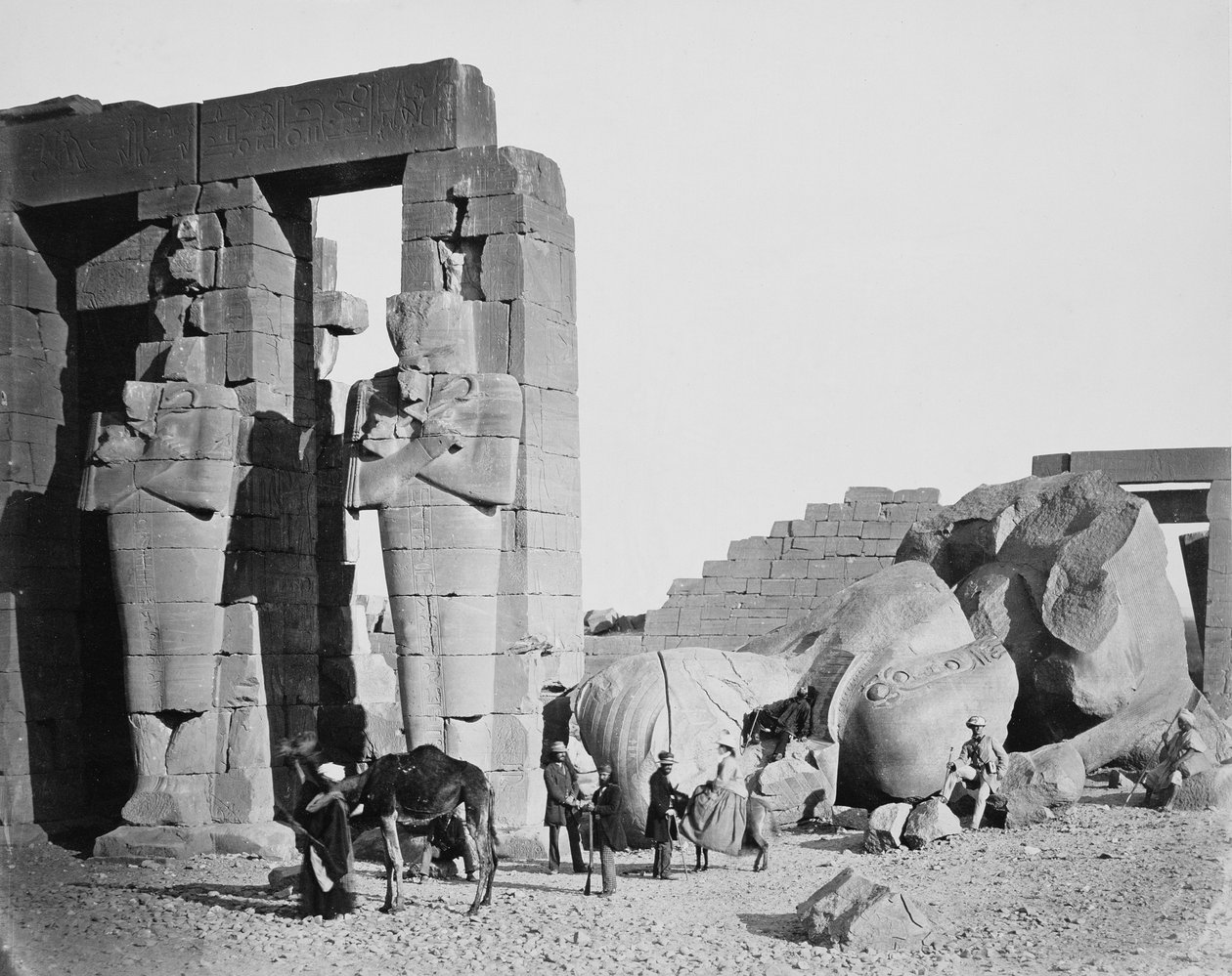 Ramesseum, Thebes, Egypti, 1858 tekijältä Francis Frith