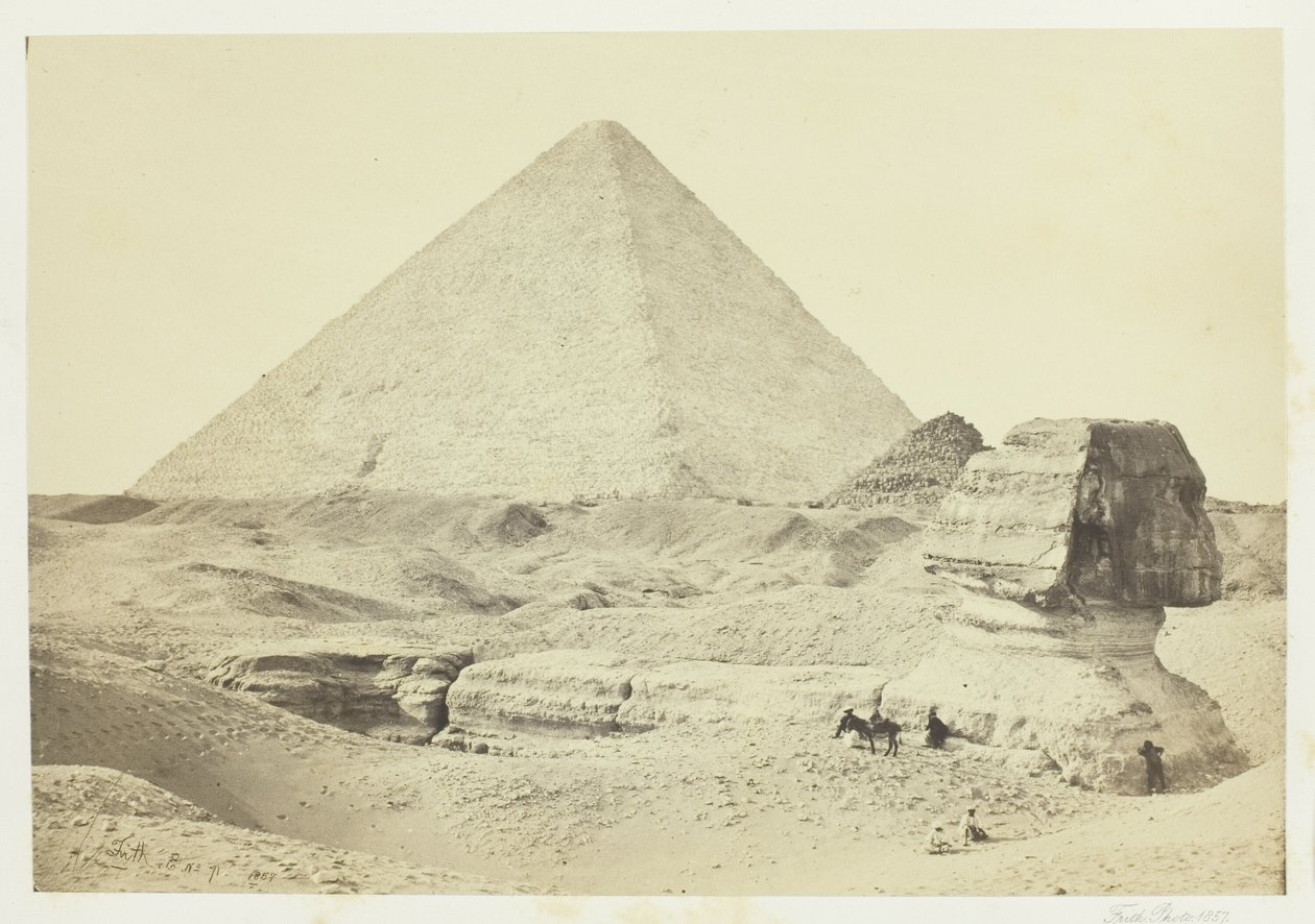 Sphynx ja suuri pyramidi, Geezeh tekijältä Francis Frith