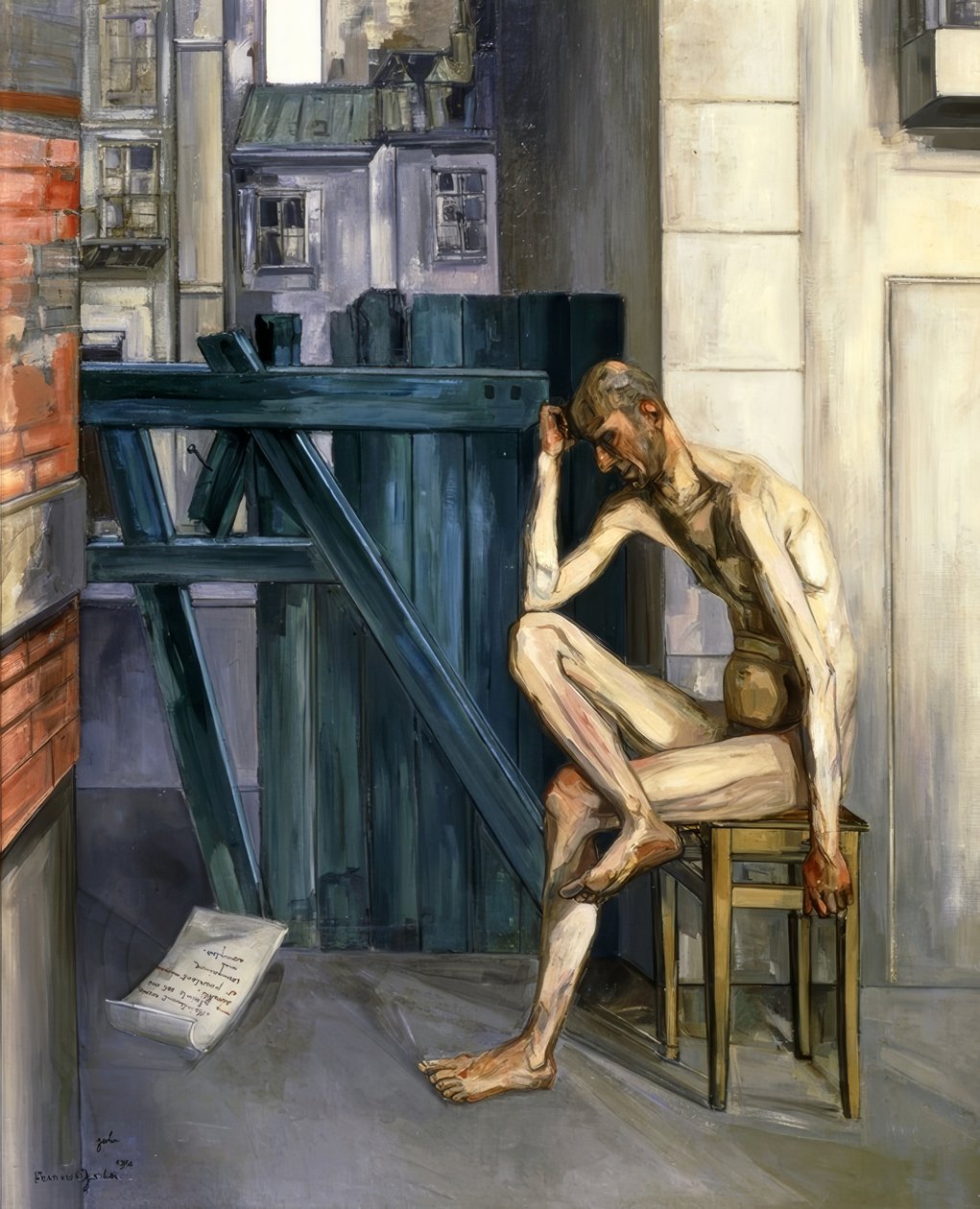 Job, 1944, öljy kankaalle, 161,9 × 129,9 cm, tekijältä Francis Gruber