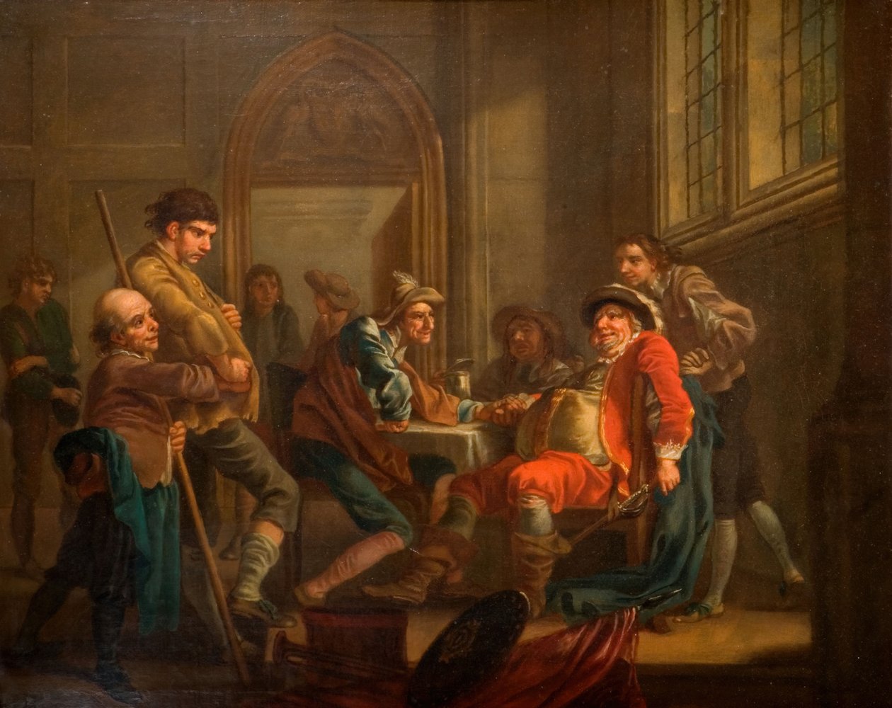 Sir John Falstaff nostaa värvättyjä, 1765. tekijältä Francis Hayman